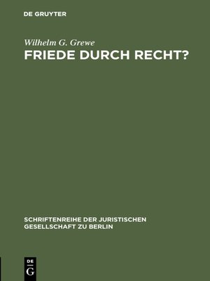 cover image of Friede durch Recht?